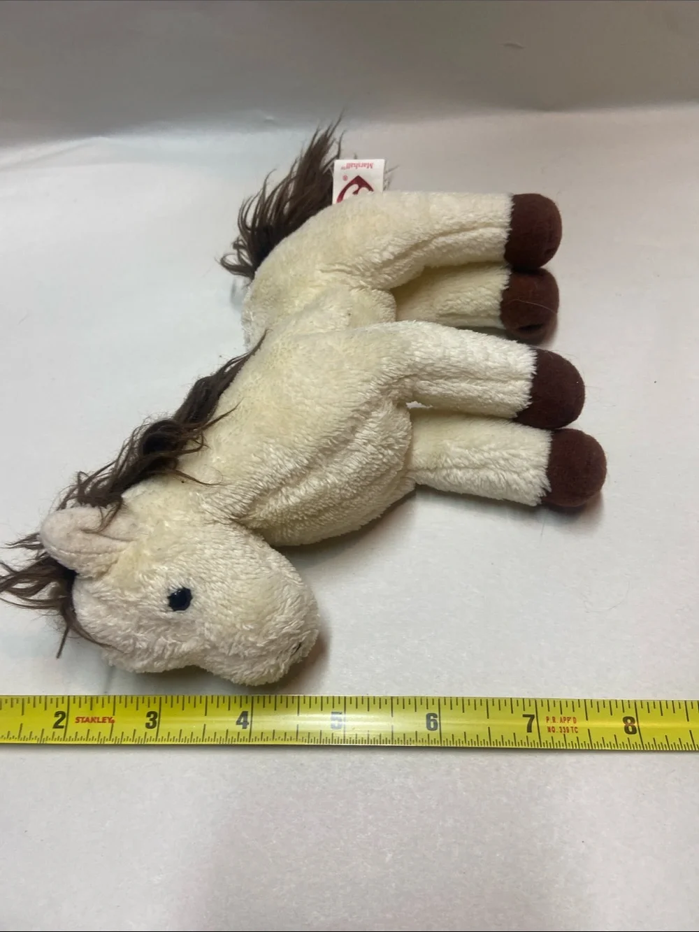 Ty Plush Cream and Brown Horse Stuffed Animal Beanie Babies